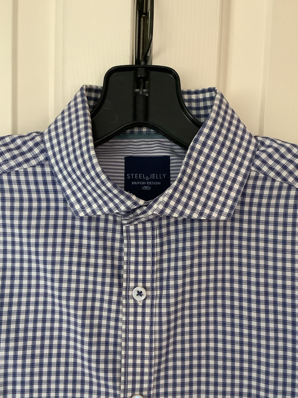 Men's Blue Steel & Jelly Button-Up Shirt -Casual Tailored Style. British Design.